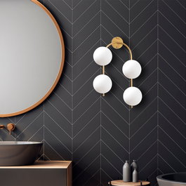 Opviq Jewel - 10605 Lámpara de pared dorada con tapa de cristal